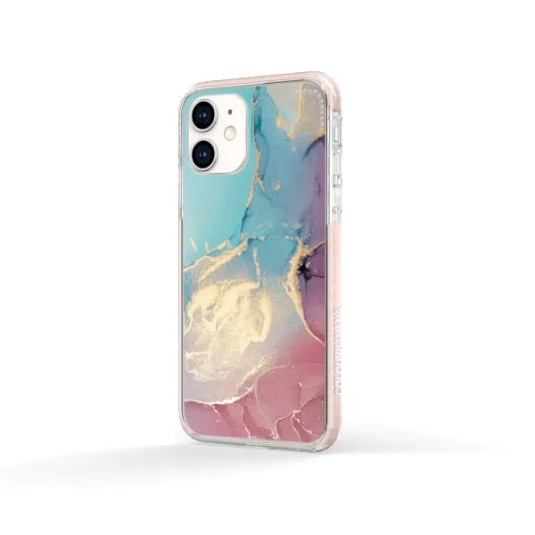 iPhone Case - Gold Rose Pink and Light Blue