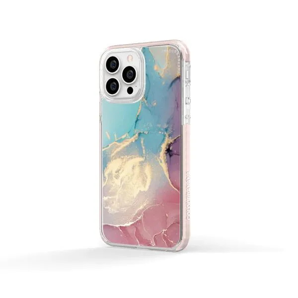 iPhone Case - Gold Rose Pink and Light Blue