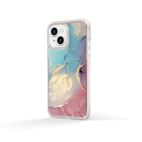 iPhone Case - Gold Rose Pink and Light Blue