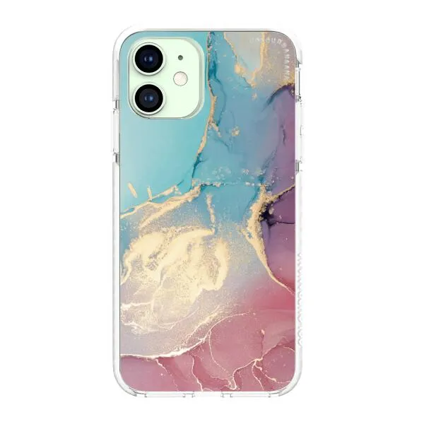 iPhone Case - Gold Rose Pink and Light Blue