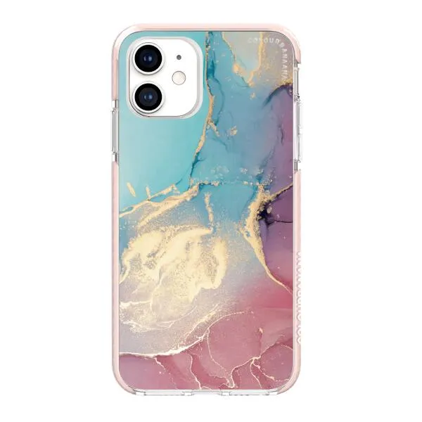 iPhone Case - Gold Rose Pink and Light Blue