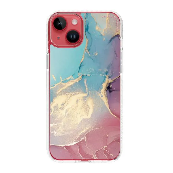 iPhone Case - Gold Rose Pink and Light Blue