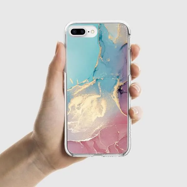 iPhone Case - Gold Rose Pink and Light Blue