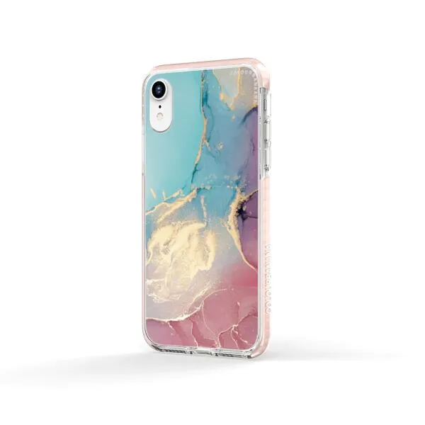 iPhone Case - Gold Rose Pink and Light Blue