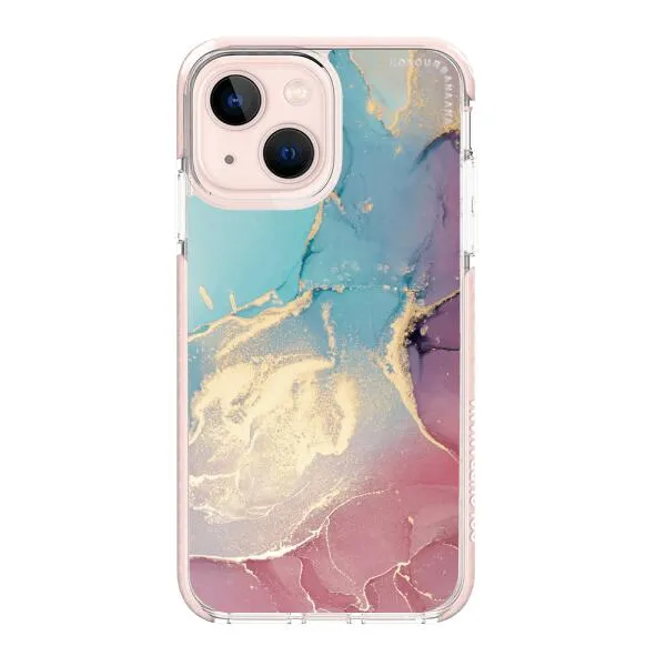 iPhone Case - Gold Rose Pink and Light Blue