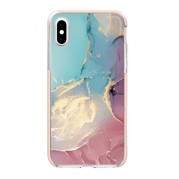 iPhone Case - Gold Rose Pink and Light Blue