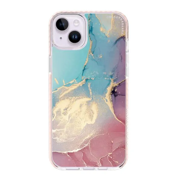 iPhone Case - Gold Rose Pink and Light Blue