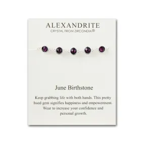 June Birthstone Bracelet Created with Alexandrite Zircondia® Crystals