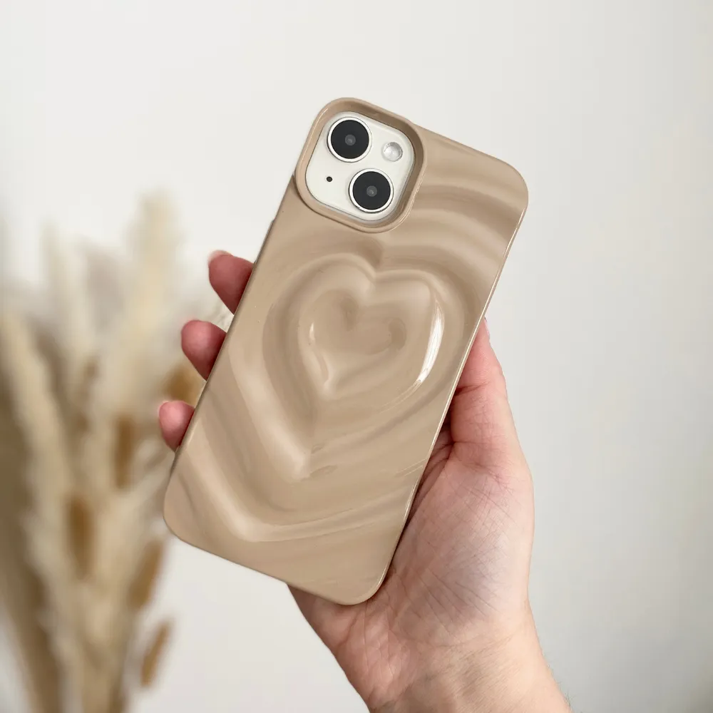 Melting Heart Phone Case - Biscuit Beige