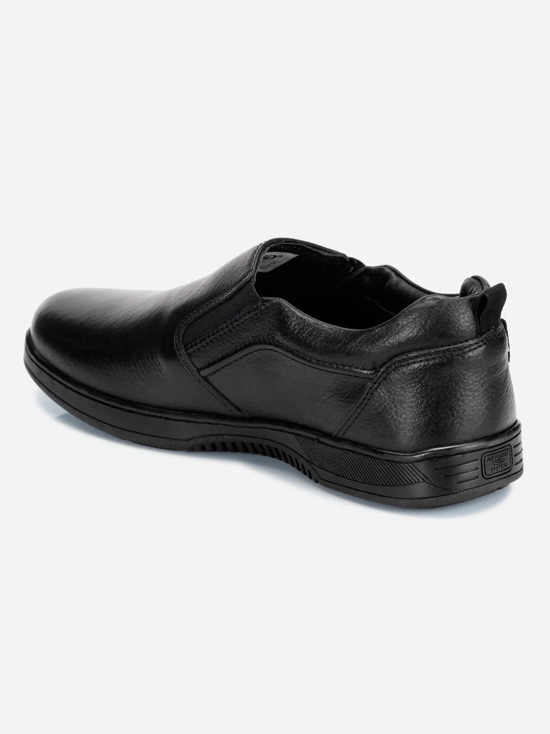 Men's Black Round Toe Slip On Semi Formal (ID2166)