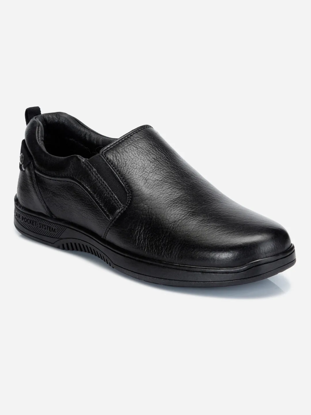 Men's Black Round Toe Slip On Semi Formal (ID2166)