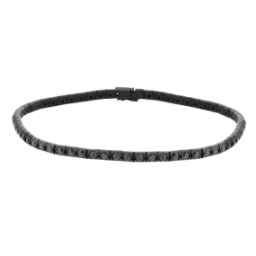 Men's Bracelet In 14k Black Gold With Black Diamonds