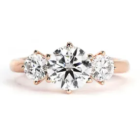 Patricia Round-Cut Moissanite Trilogy Ring