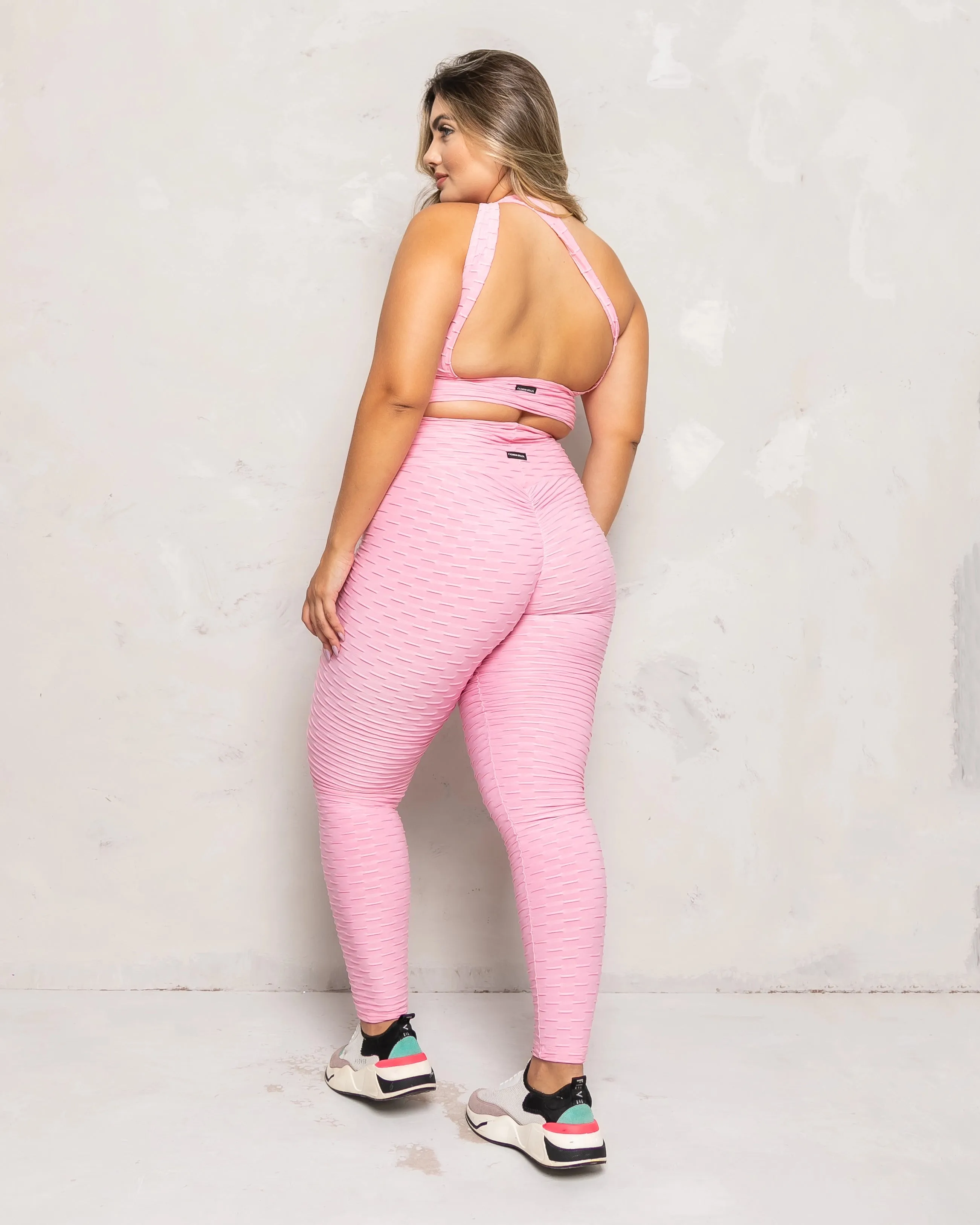 Pink High Rise Scrunch Booty Leggings