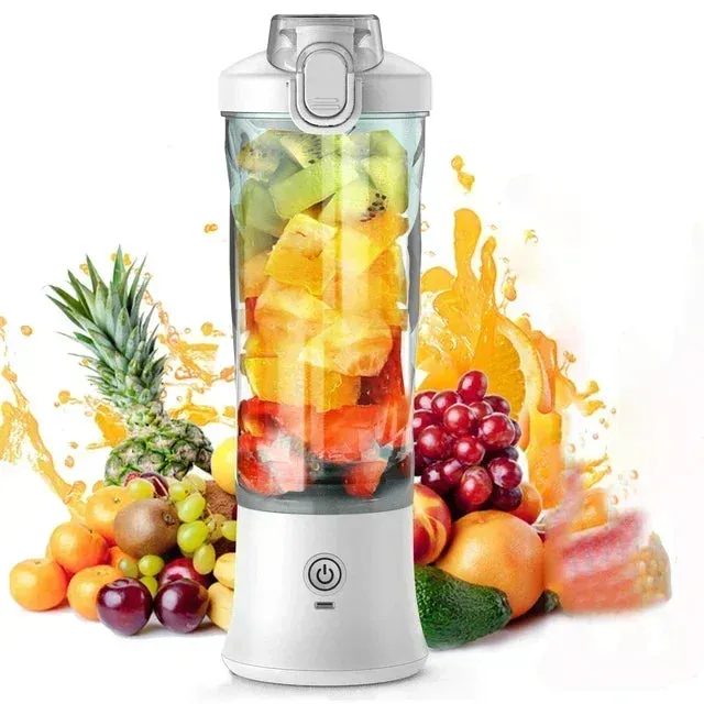 Portable Blender 600ML Electric Juicer Fruit Mixers 4000mAh USB Rechargeable Smoothie Mini Blender Personal Juicer colorf