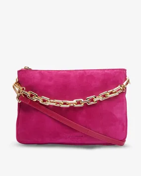 Samantha Crossbody - Hot Pink Suede